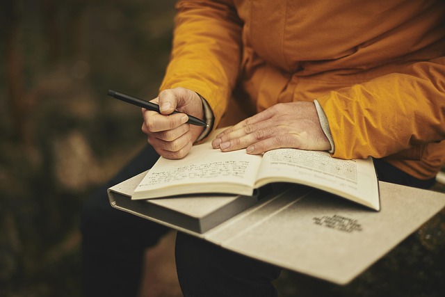 open notebook and pen with soft daylight